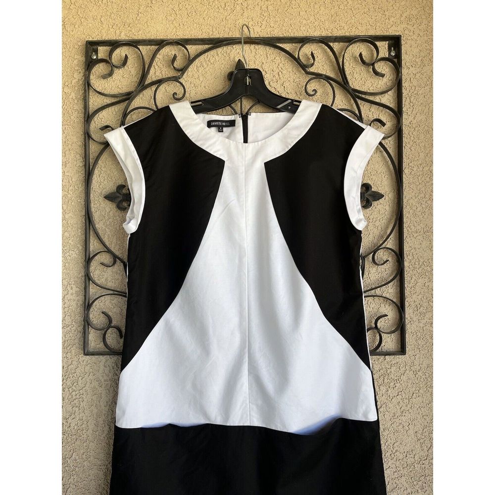 Lafayette 148 New York Dima dress - size 8 - black/white - Picture 3 of 10